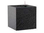 Květináč Cubico Stone 33 x 33 x 33 cm antracit s rostlinnou vložkou